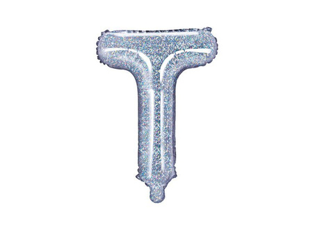 BALON FOLIOWY 35cm, LITERA T HOLOGRAFICZNY