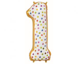 BALON FOLIOWY CIASTECZKO CYFRA 1 78 CM