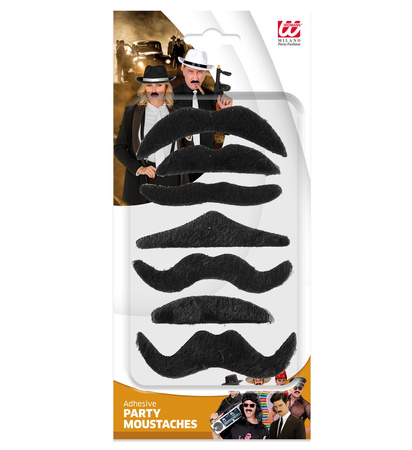 ZESTAW WĄSÓW CZARNY