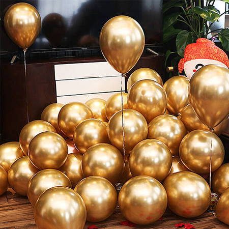 BALONY ZŁOTE ZŁOTY CHROM 50 SZT. 30 CM