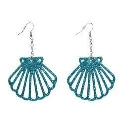 KOLCZYKI MUSZELKI NIEBIESKIE