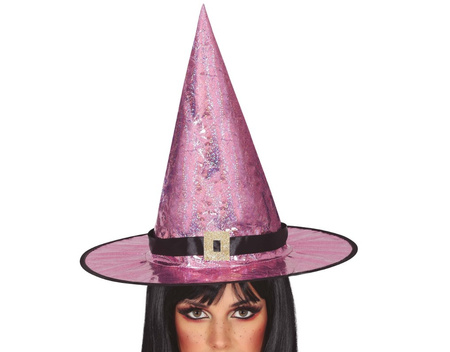 KAPELUSZ CZAROWNICY RÓŻOWY BROKATOWY