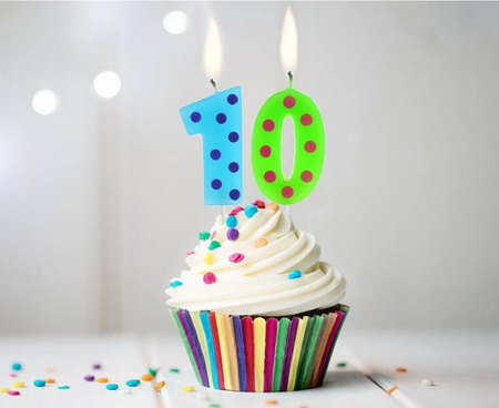 ŚWIECZKA URODZINOWA CYFRA 1 NIEBIESKA 4,5 CM