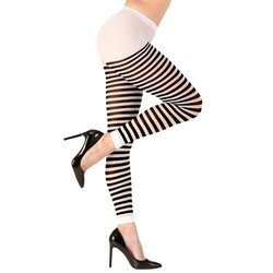 LEGINSY CZARNO BIAŁE PASKI