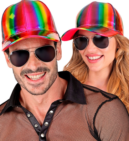 CZAPKA Z DASZKIEM TĘCZOWA