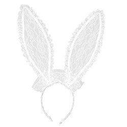 USZY KRÓLIKA KORONKOWE BIAŁE