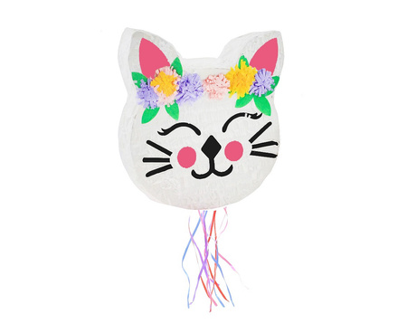 Piniata Kotek z Kwiatami kot kiciuś 33 x 35 x 7.5 cm zwierzęta urodziny