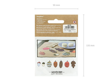 Dekoracje papierowe Woodland (1 karton / 50 op.) (1 op. / 7 szt.)