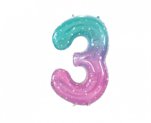 BALON FOLIOWY CYFRA 3 KOSMOS 78 CM