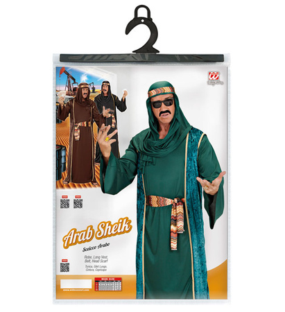Pk 3 "ARAB SHEIK" 3 colors ass. (robe, over-robe, belt, turban)