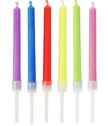 ŚWIECZKI URODZINOWE KOLOROWY PŁOMIEŃ 6 SZT