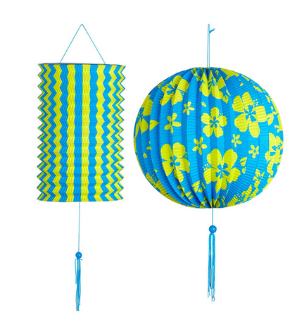 ZESTAW LAMPIONÓW NIEBIESKO-ŻÓŁTY