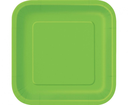 #ZTA Talerzyki papierowe, zielone, kwadratowe, 18 cm, 16 szt.