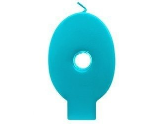 ŚWIECZKA CYFRA 0 TURKUSOWA, 6,5 CM