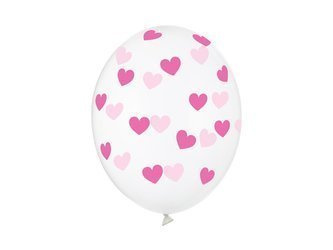 BALONY STRONG 30 CM PRZEZROCZYSTE W SERDUSZKA 50 SZT