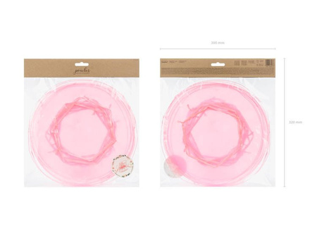 WORECZKI Z ORGANZY RÓŻOWY 25CM 10SZT