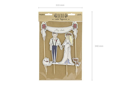 Topper na tort My love, 8-23,5cm, 4 szt