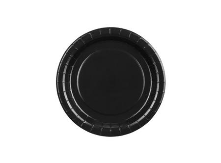 TALERZYKI PAPIEROWE CZARNE 18 CM 6 SZT