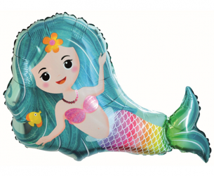 BALON FOLIOWY SYRENKA 66 CM