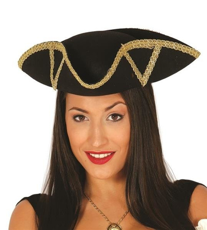 KAPELUSZ PIRACKI CZARNY