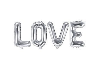 BALONY FOLIOWE LOVE 35CM SREBRNY