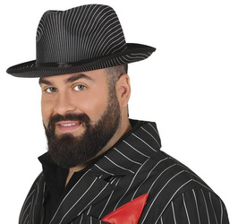 KAPELUSZ GANGSTERSKI CZARNY W PASKI