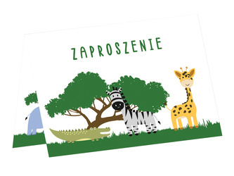 ZAPROSZENIA Z KOPERTAMI SAFARI 6 SZT