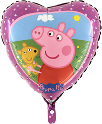 BALON FOLIOWY SERCE ŚWINKA PEPPA 45 CM