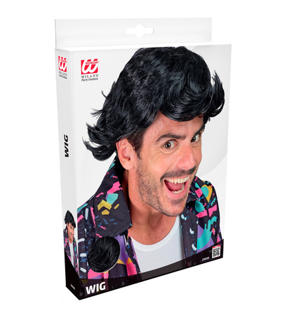PERUKA MĘSKA CZARNA RETRO