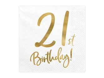 SERWETKI 33X33cm 21 LAT BIAŁE