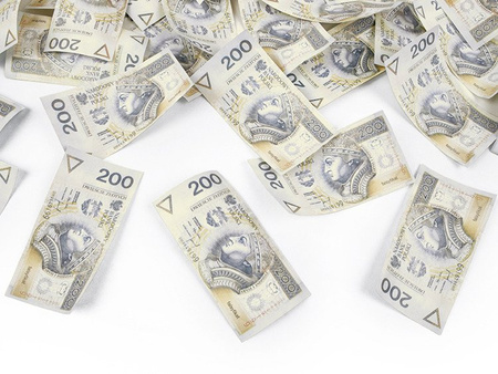 Tuba z banknotami 200 PLN, 60cm (1 karton / 36 szt.)