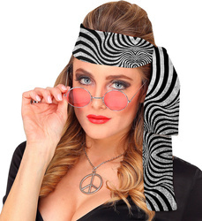 OPASKA CZARNO SREBRNE FALE DISCO LATA 70