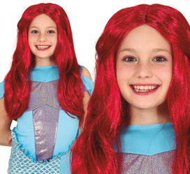 PERUKA DZIECIĘCA CZERWONA DŁUGIE WŁOSY