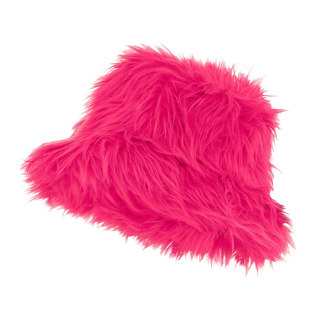 KAPELUSZ FUTRZASTY NEONOWY RÓŻ 