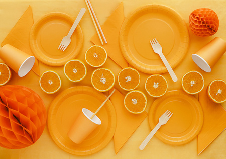 KUBECZKI PAPIEROWE JASNY POMARAŃCZOWY 250 ML 6 SZT