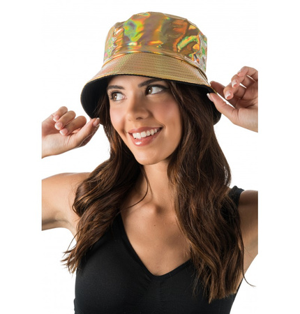 KAPELUSZ BUCKET ZŁOTY HOLO