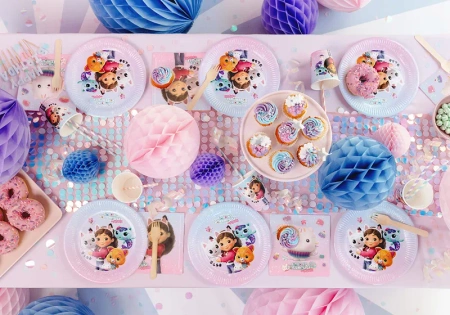 ZESTAW KOCI DOMEK GABI FILM: TALERZYKI + KUBECZKI 