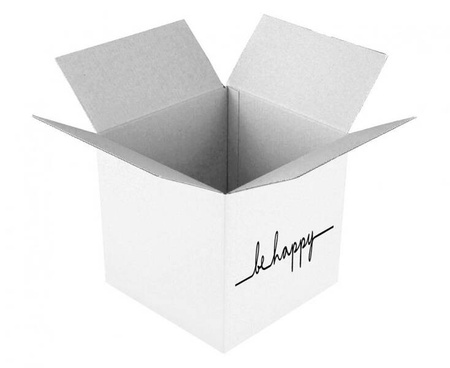 Karton klapowy 50x50x50 cm  z nadrukiem BE HAPPY, 10 szt.
