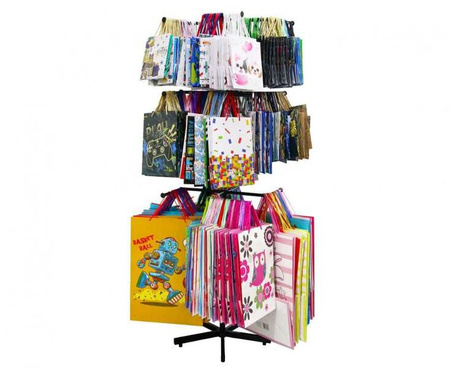 Stojak obrotowy na torebki papierowe, 4 poziomy