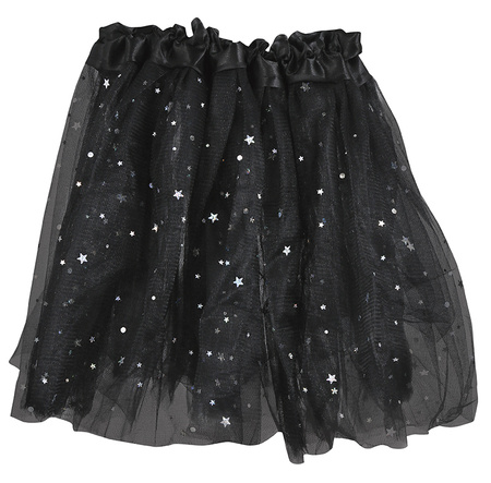 SPÓDNICZKA TUTU CZARNA GWIAZDKI 30 CM