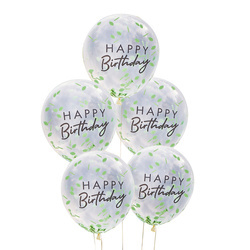 BALONY HAPPY BIRTHDAY KONFETTI 5 SZT. 30 CM