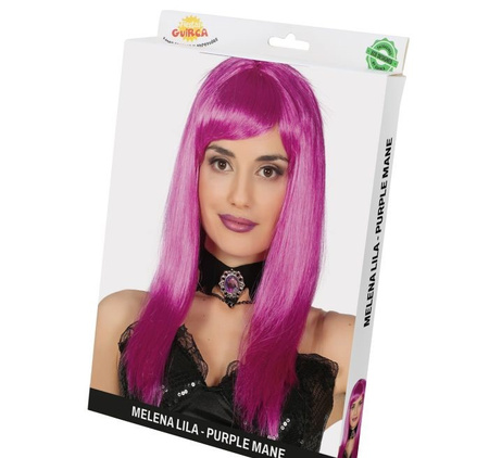 PERUKA FIOLETOWA NEON DŁUGIE WŁOSY 