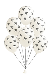 BALONY LATEKSOWE GLAMOUR KOKARDKI 30CM 6SZT ZŁAMANA BIEL
