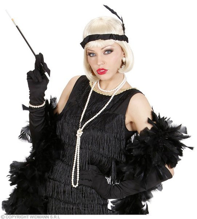 RĘKAWICZKI SATYNOWE CZARNE 42cm