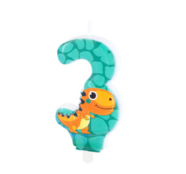 ŚWIECZKA NA TORT DINOZAURY CYFRA 3