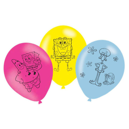 BALONY LATEKSOWE SPONGEBOB 27,5 CM 6 SZT.