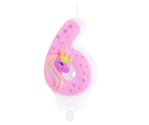 ŚWIECZKA NA TORT JEDNOROŻEC CYFRA 6