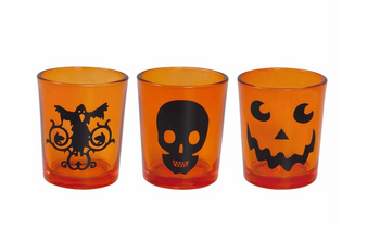 KIELISZKI DO ALKOHOLU HALLOWEEN 3 SZT POMARAŃCZOWE
