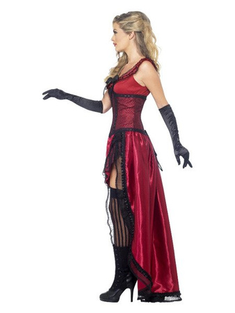 STRÓJ TANCERKA BURLESKA CZERWONO-CZARNA