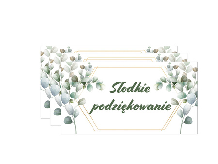 NAKLEJKI NA PUDEŁKA NA CIASTO EUKALIPTUS 30 SZT 